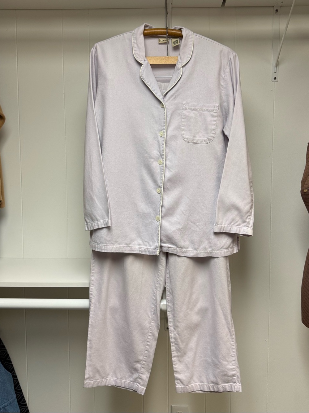 Vintage L.L. Bean Two-Piece Flannel Pajama Set Soft Violet Size Medium